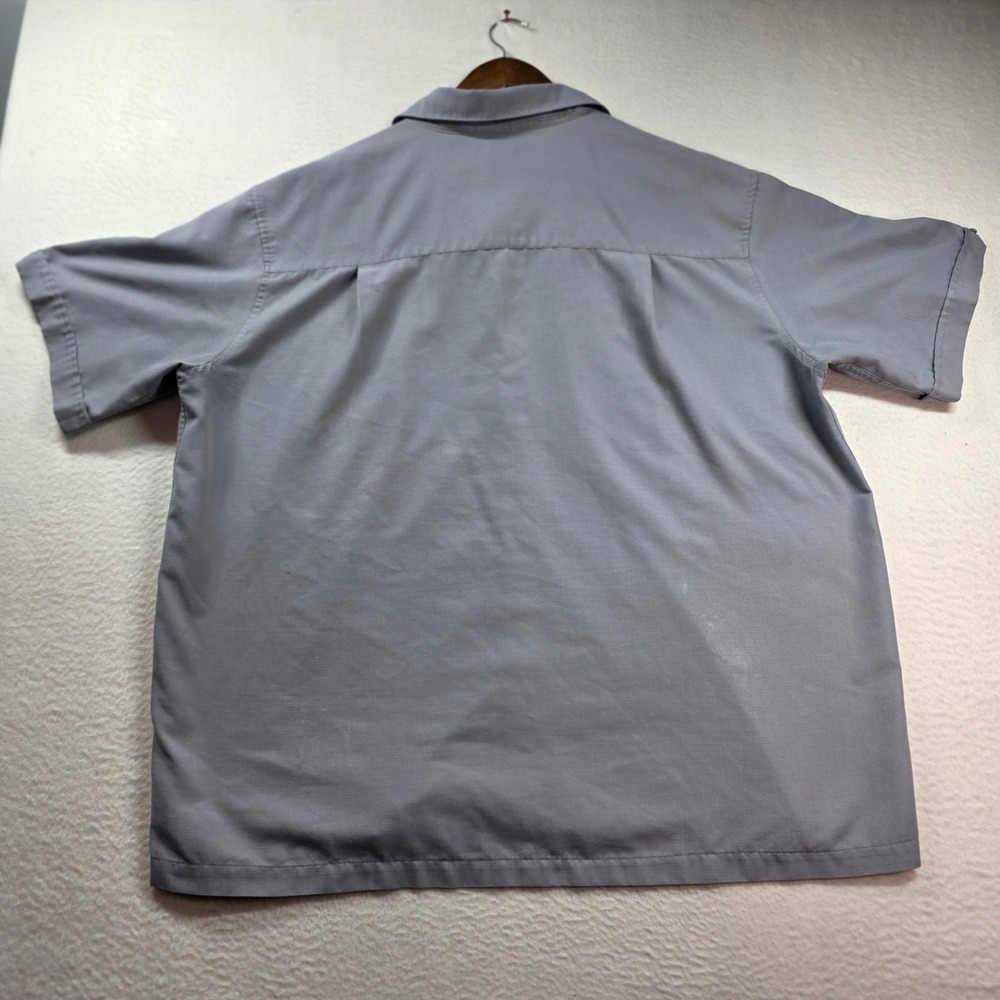 Cafe Luna Button Down Shirt Mens 2XL Grey Short Sleeve Embroidered Camp Resort - Picture 10 of 11